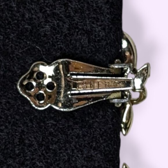 V. Lisner Yellow Enamel Rhinestone Earrings - Picture 5 of 6